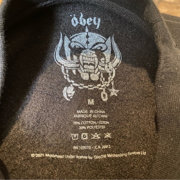 OBEY Black Motorhead Graphic Crewneck Sweatshirt Size Medium-Unisex - Picture 7 of 9
